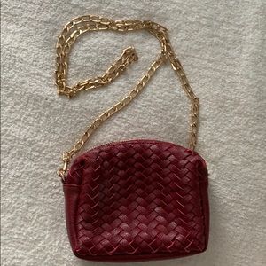 Deux lux crossbody with gold chain.
